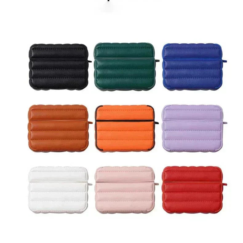 Puffy Pebble Leather Dual Layer Hard Cover for Airpods 3 Cases & Covers
