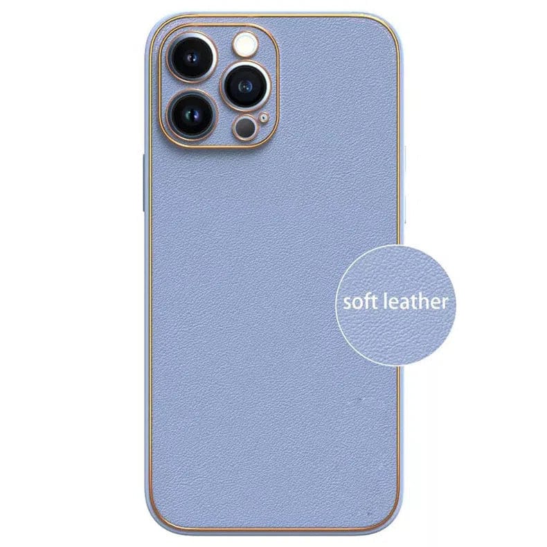 Electroplating Leather Texture TPU Edge Hard Case for iPhone 12 Cases & Covers