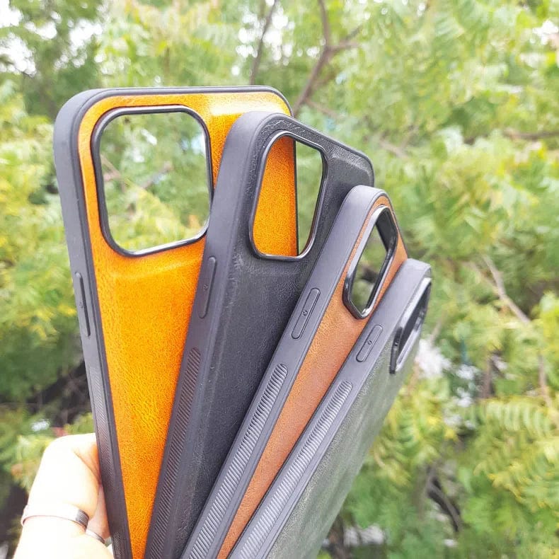 Huanmin Leather Texture Hard Case for iPhone 14 Pro Max Cases & Covers