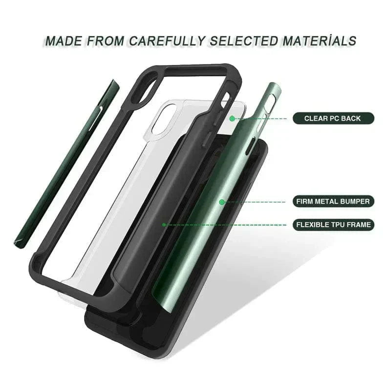 Aluminum Alloy Metal Edge Transparent Case for iPhone 14 Pro