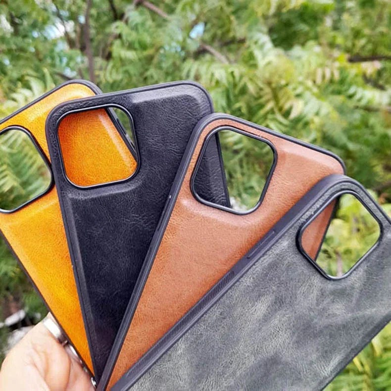 Huanmin Leather Texture Hard Case for iPhone 14 Pro Max Cases & Covers
