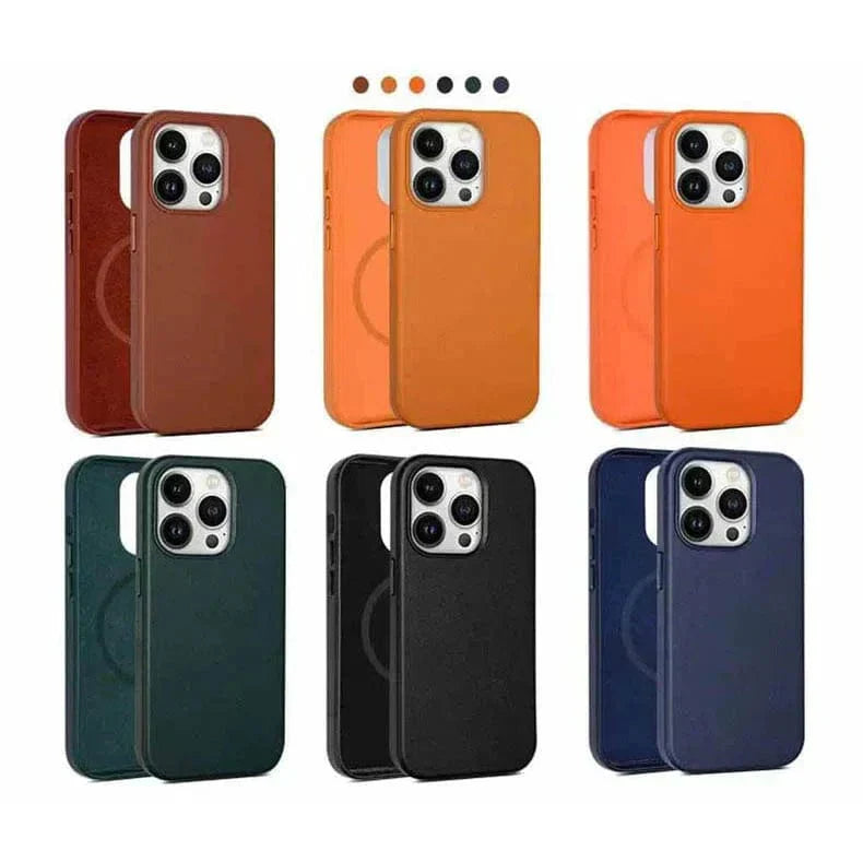 Leather Texture Magsafe Hard Case for iPhone 15 Pro Cases & Covers