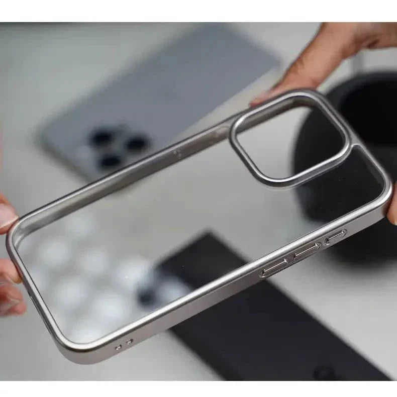 Lusterless Soft Frame Hard Transparent Case for iPhone 15 Pro Max Cases & Covers