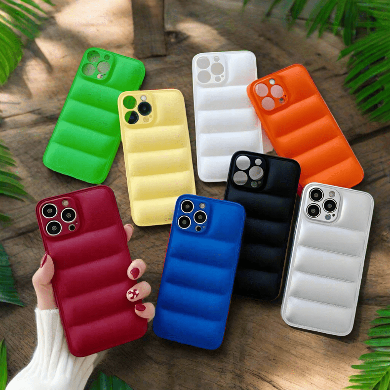 Puffer Pattern Soft TPU Case for iPhone 12 Cases & Covers
