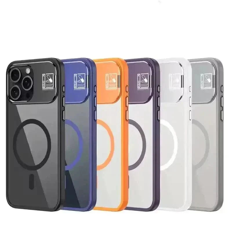 Camera Metal Kickstand Magsafe With Camera Lens Case for iPhone 15 Pro Max Cases & Covers