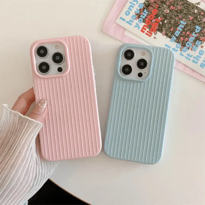 Fluted Texture Soft Touch Magsafe PC Case for iPhone 15 Pro Max Cases & Covers