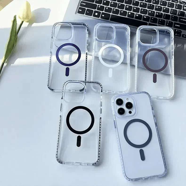 Anti Storm Magnetic Shield With Magsafe Case for iPhone 15 Pro Max Cases & Covers