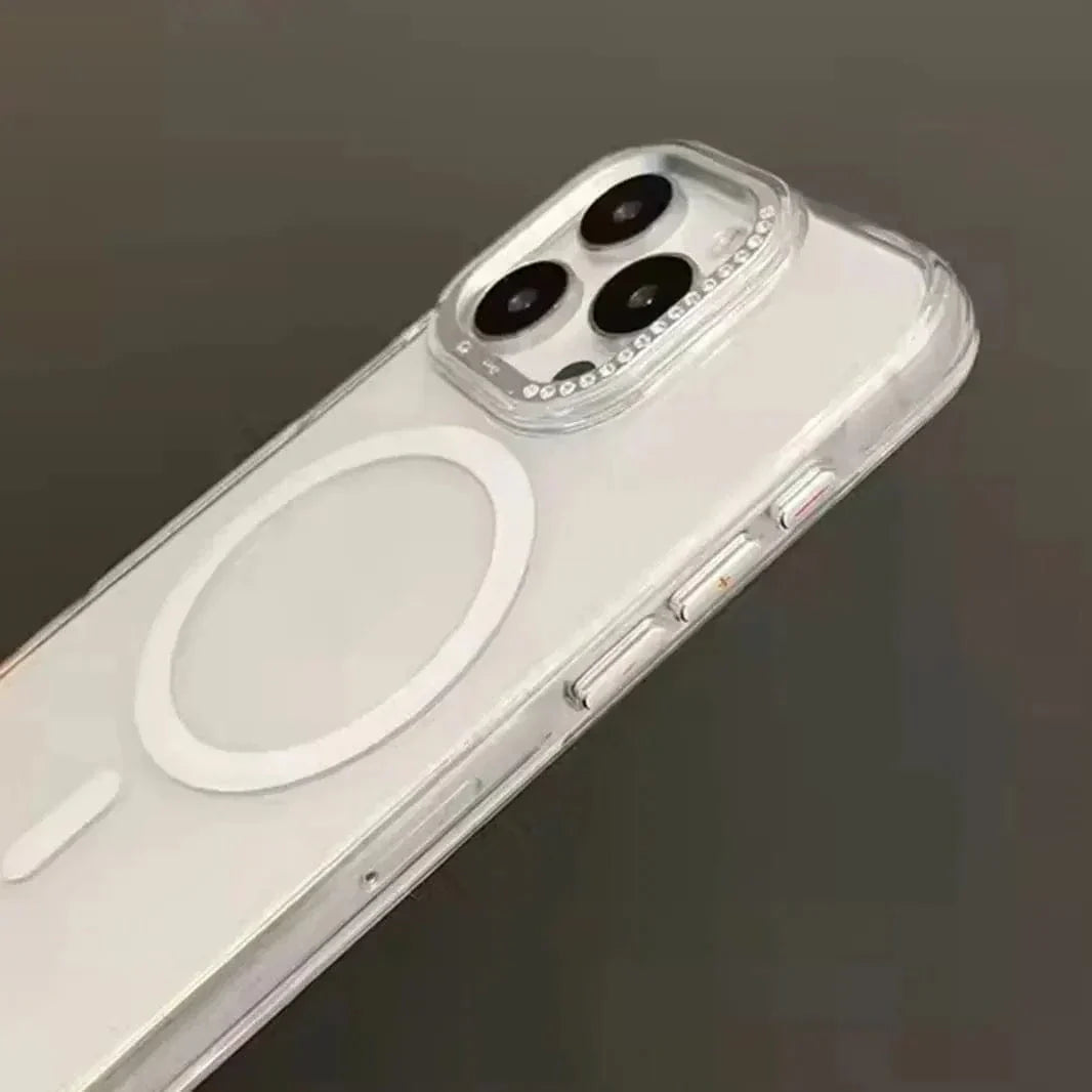 Diamond Lens Crystal Clear Magsafe Hard Case for iPhone 16 Plus