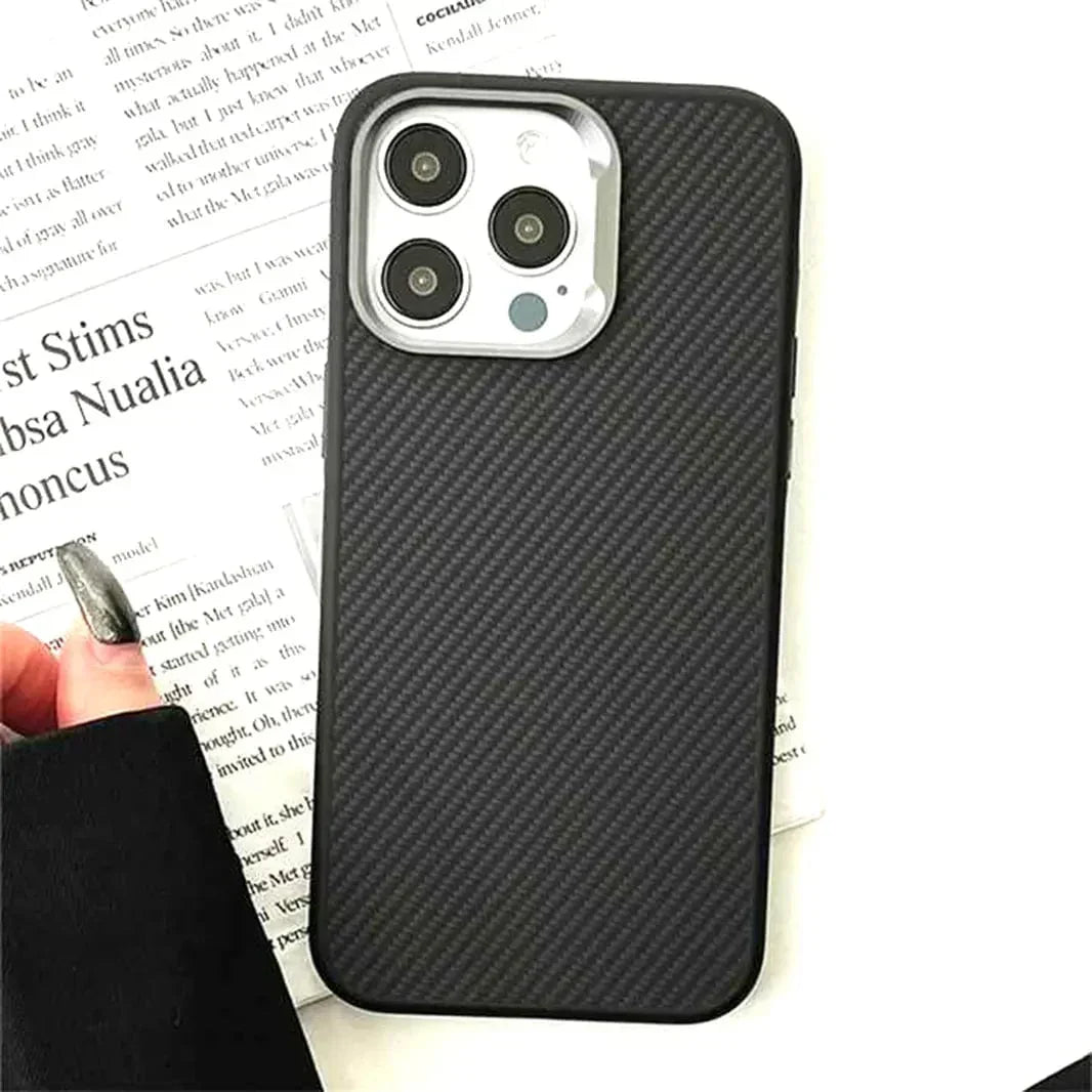 Carbon Fiber Magsafe PC Back and TPU Frame Case for iPhone 16 Plus Cases & Covers