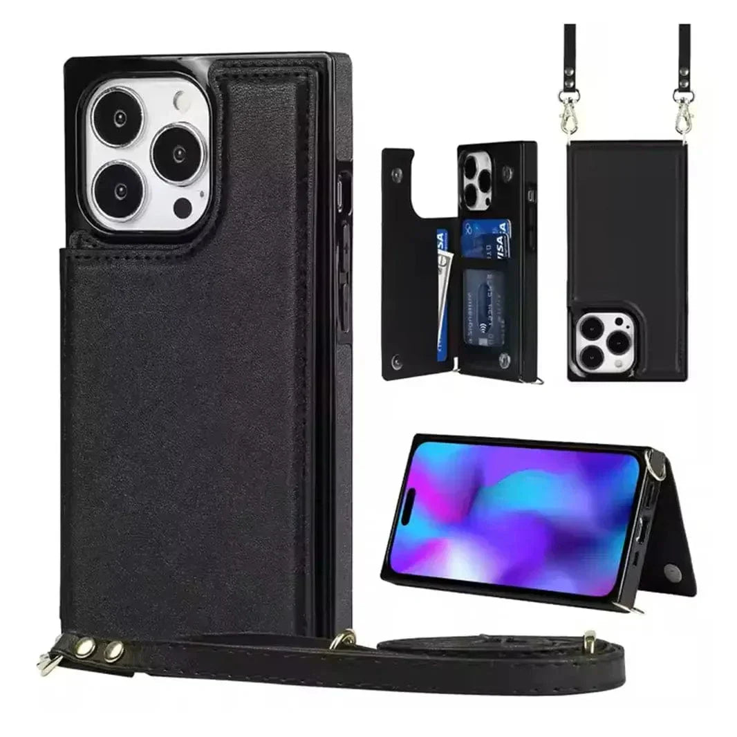 Cards Holder PU Leather Case for iPhone 15 Pro Cases & Covers