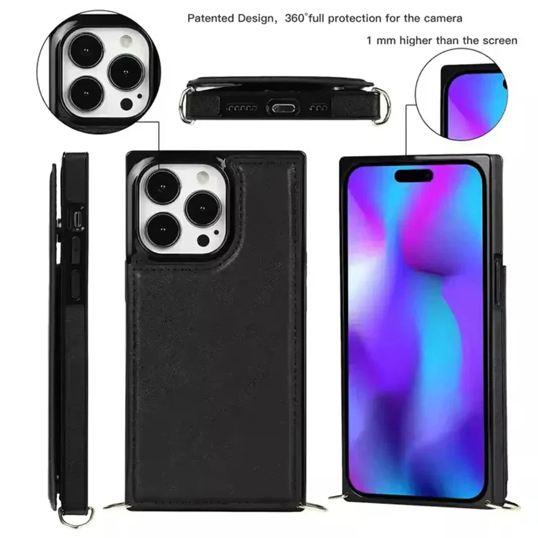 Cards Holder PU Leather Case for iPhone 15 Pro Cases & Covers
