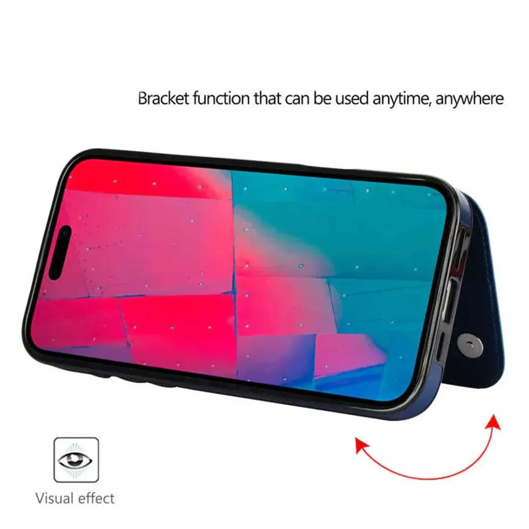 Cards Holder PU Leather Case for iPhone 15 Pro Cases & Covers