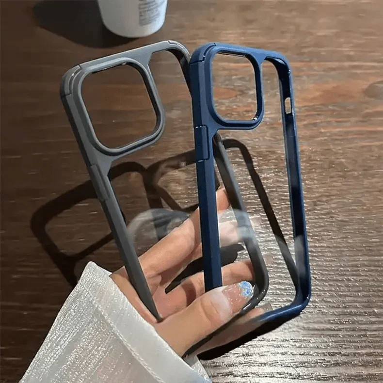 Military Style Clear Hard Case for iPhone 15 Pro Cases & Covers