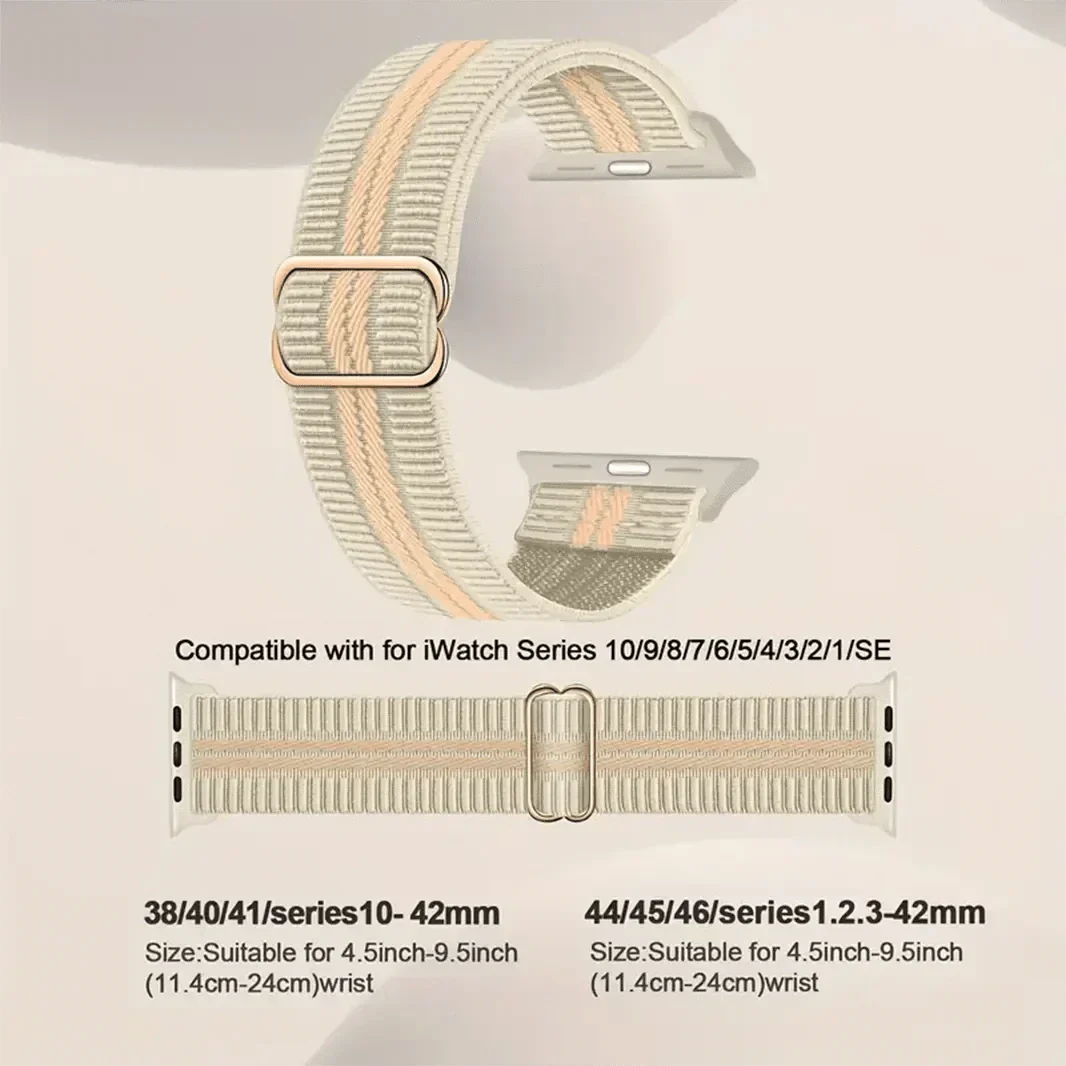 Nylon Soft Elastic Adjustable Band for Apple Watch 42 | 44 | 45 | Ultra 49 | 46mm S10 Straps & Bands