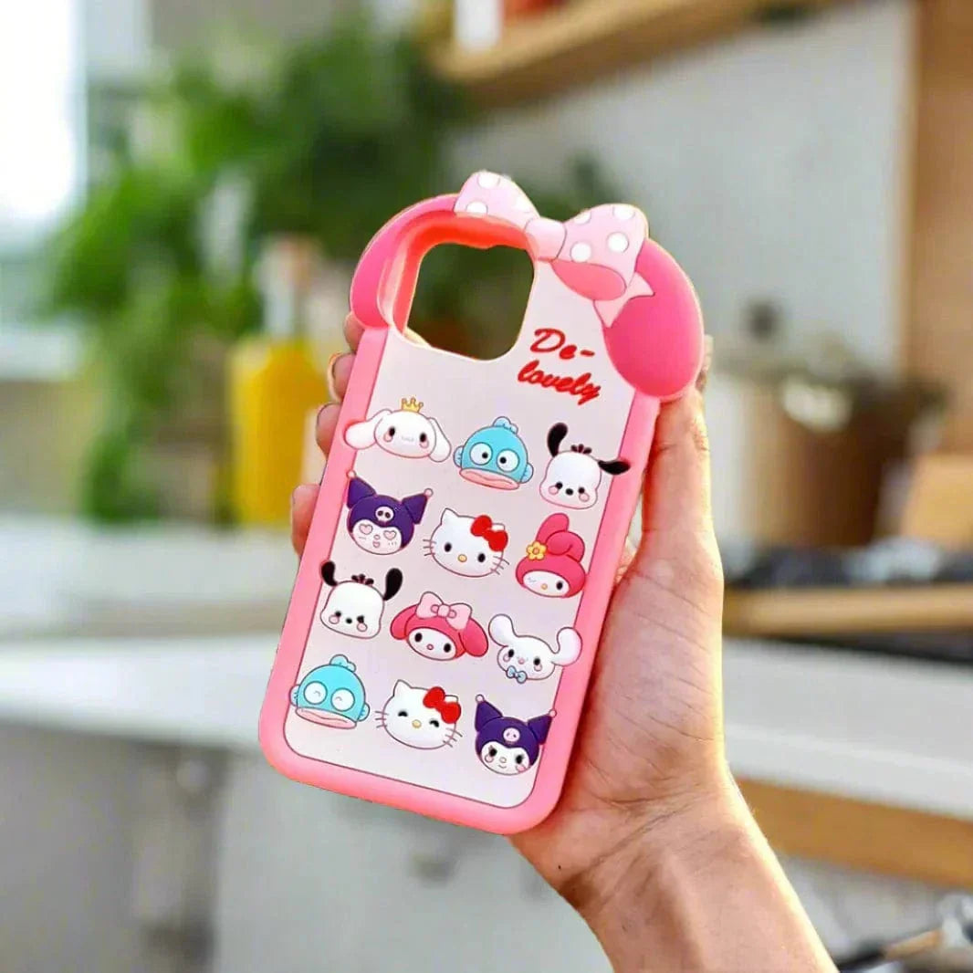 3D Cartoon Character Soft Silicone Case for iPhone 15 Cases & Covers