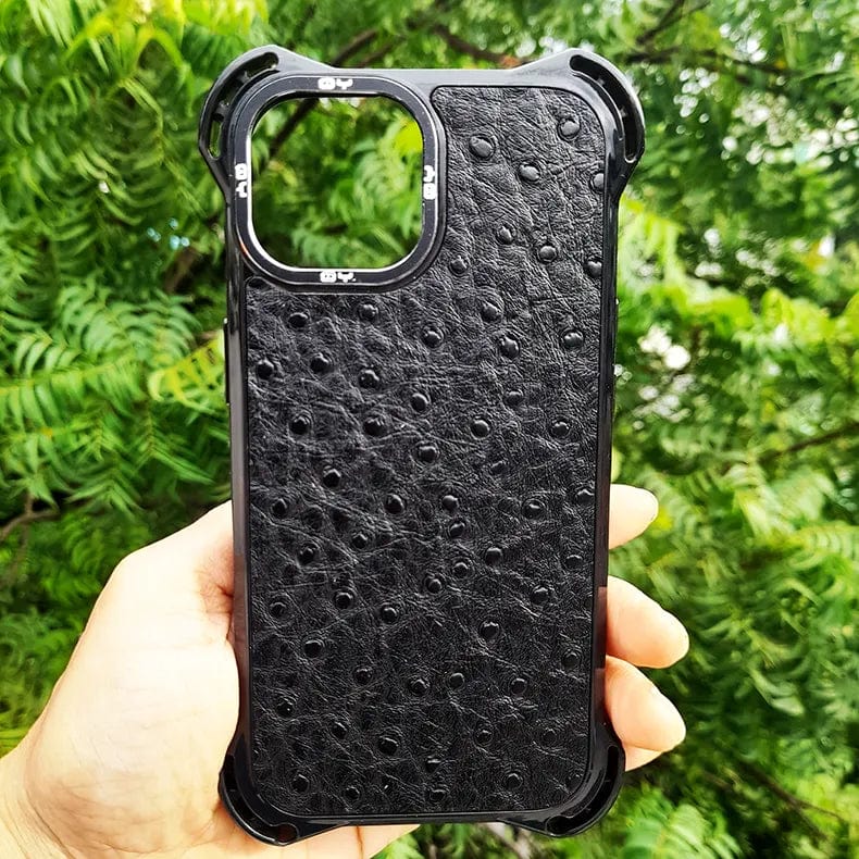 Classic Texture Shockproof Hard Case for iPhone 15 Pro Max iPhone 15 Pro Max Ostrich Texture Cases & Covers