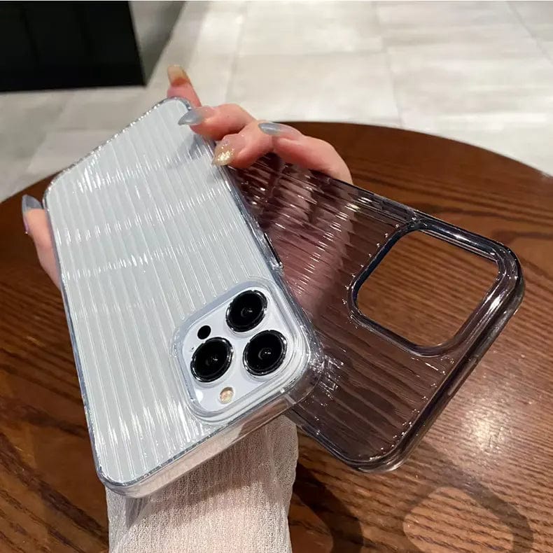 Fluted Texture Magsafe Clear Case for iPhone 15 Pro Max Cases & Covers