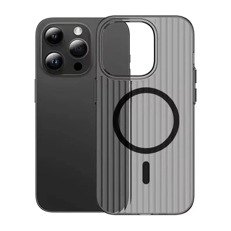 Fluted Texture Magsafe Clear Case for iPhone 15 Pro Max iPhone 15 Pro Max with magsafe smoke Cases & Covers