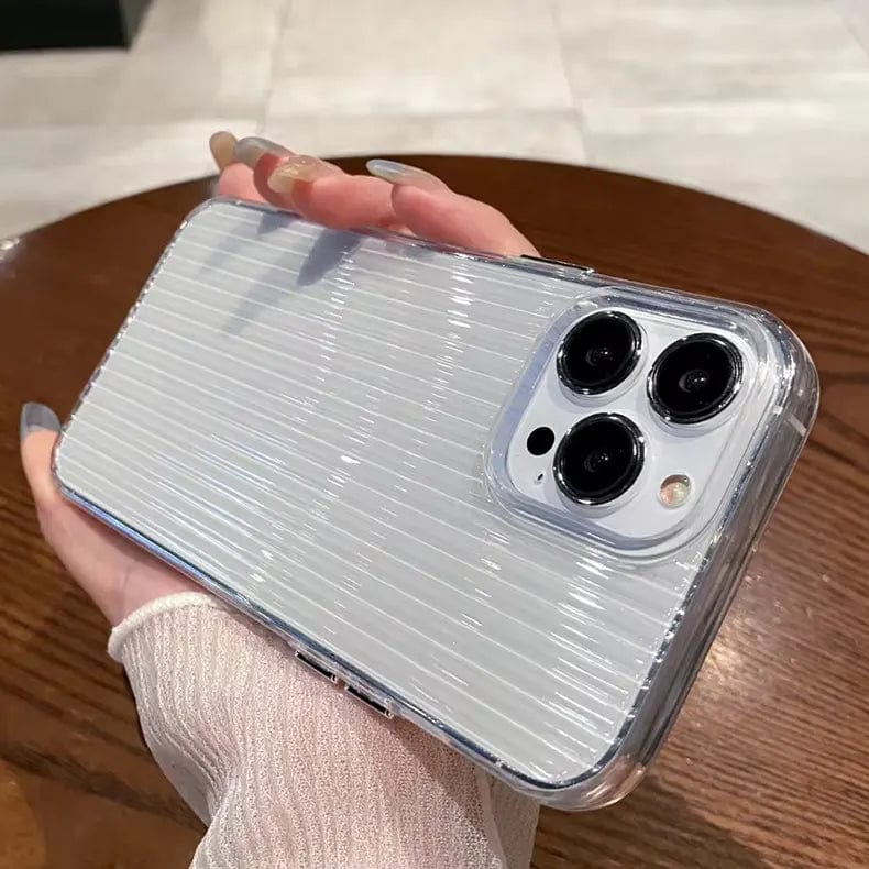 Fluted Texture Magsafe Clear Case for iPhone 15 Pro Max iPhone 15 Pro Max without magsafe clear Cases & Covers