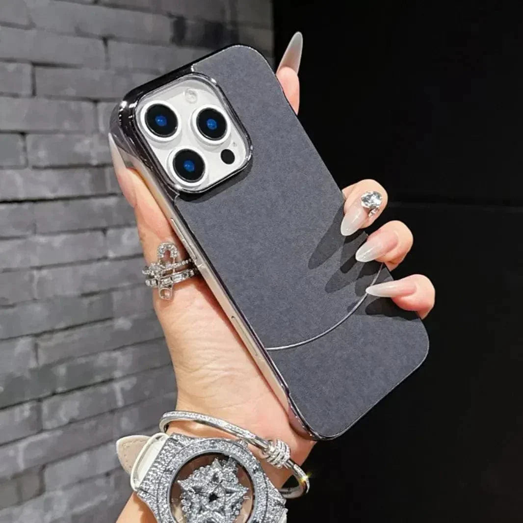Frameless Shiny Hard Fabric Case for iPhone 15 Pro Max iPhone 15 Pro Max dark grey Cases & Covers