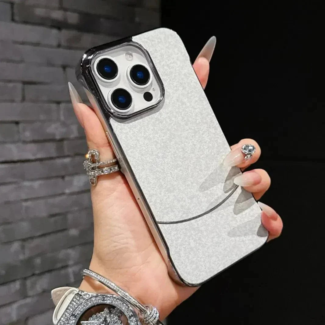 Frameless Shiny Hard Fabric Case for iPhone 15 Pro Max iPhone 15 Pro Max white Cases & Covers