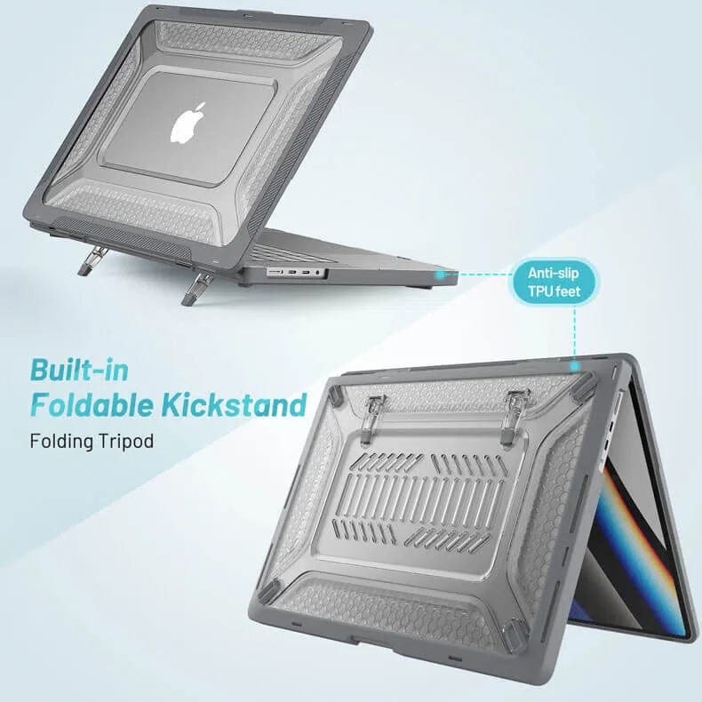 Honeycomb Kickstand TPU Bumper Hard Shell Cover for MacBook Pro 16 touchbar (Late 2019) | 16 (2021-2023) (16.2-inch)