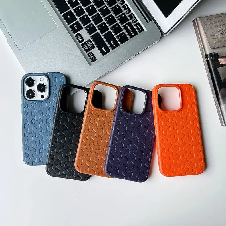 Interlocking Pattern Soft TPU Matte Case for iPhone 15 Pro Max Cases & Covers