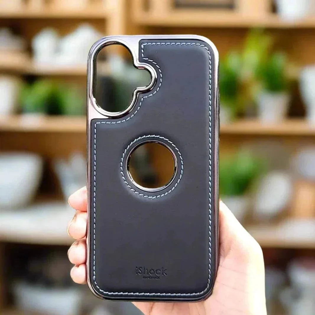 Ishock PU Leather Electroplating Chrome With Logo Cut Case for iPhone 11 Cases & Covers