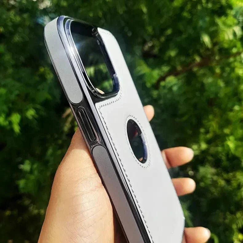 Ishock PU Leather Electroplating Chrome With Logo Cut Case for iPhone 16 Plus Cases & Covers