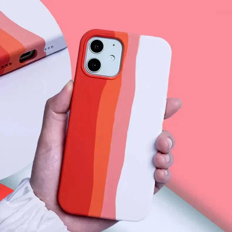Liquid Silicone Rainbow Case for iPhone 11 Pro Max iPhone 11 Pro Max orange Cases & Covers