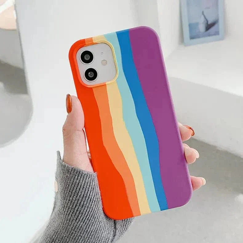 Liquid Silicone Rainbow Case for iPhone 11 Pro Max iPhone 11 Pro Max red Cases & Covers