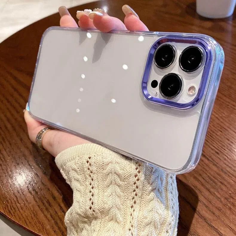 Metal Lens Clear PC Hard Case for iPhone 12 Pro Max iPhone 12 Pro Max purple Cases & Covers