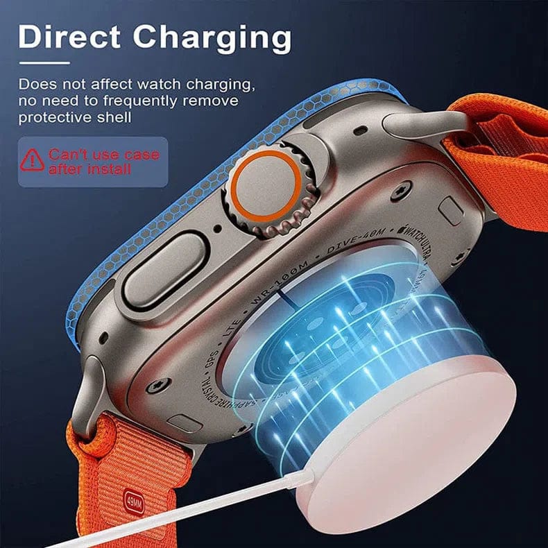 Metalic Alloy Frame Screen Protector Glass for Apple Watch Ultra 49mm Tempered Glass