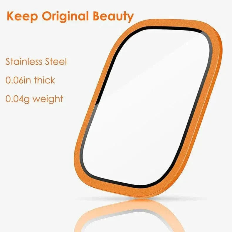 Metalic Alloy Frame Screen Protector Glass for Apple Watch Ultra 49mm Ultra 49mm orange Tempered Glass