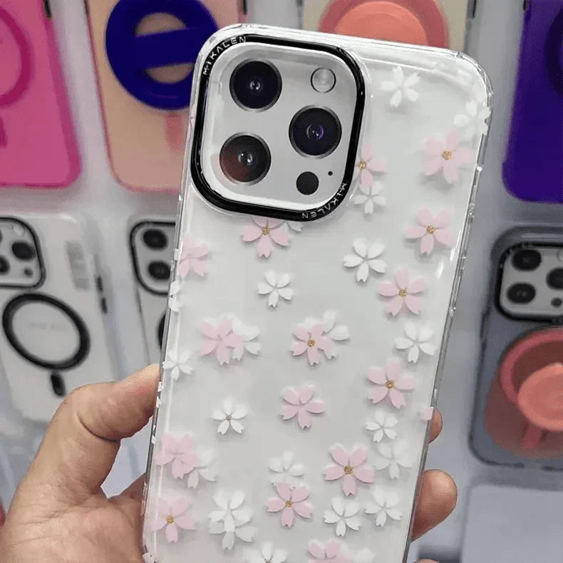 Mikalen Romantic Cherry Blossom Soft Edge Hard Case for iPhone 15 Pro Cases & Covers
