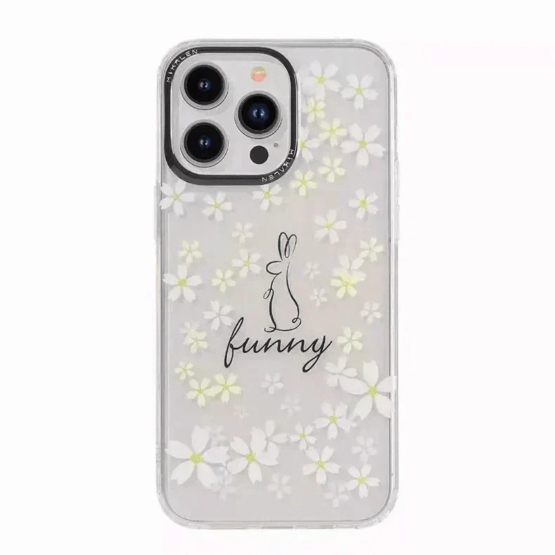 Mikalen Romantic Cherry Blossom Soft Edge Hard Case for iPhone 15 Pro iPhone 15 Pro yellow Cases & Covers