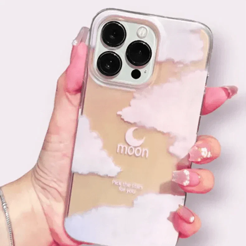 Moon Print Soft TPU Edge Hard Case for iPhone 15 Cases & Covers