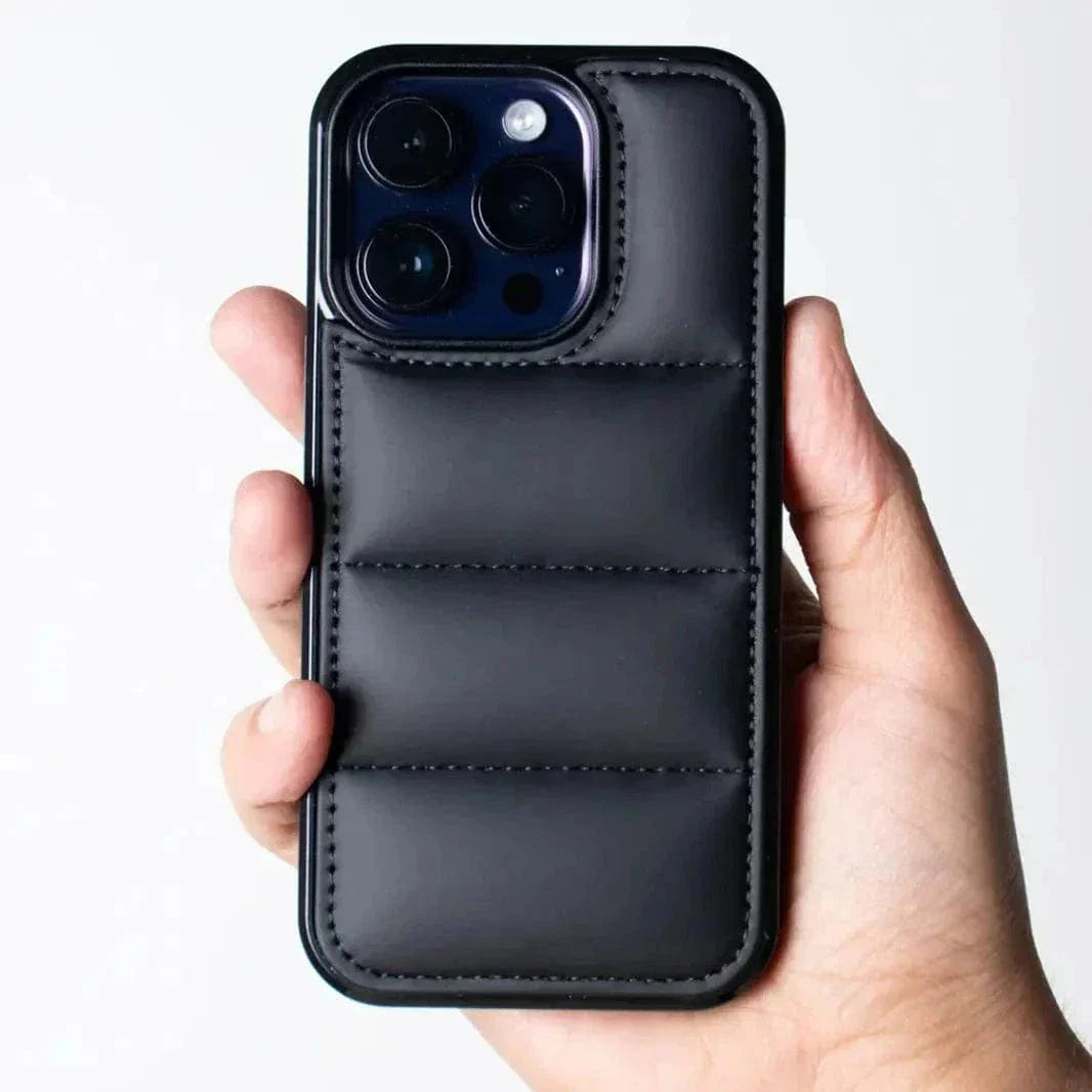 Puffer Pattern Soft TPU Hard Case for iPhone 15 Pro Max iPhone 15 Pro Max black Cases & Covers
