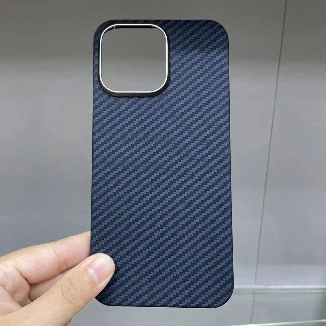 Real Aramid Carbon Fiber Magsafe PC Case for iPhone 16 Pro iPhone 16 Pro blue Cases & Covers