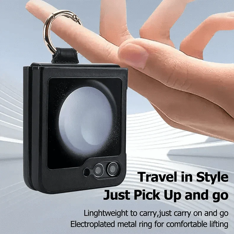 Rhombus PU Leather Ring Case for Samsung Z Flip5