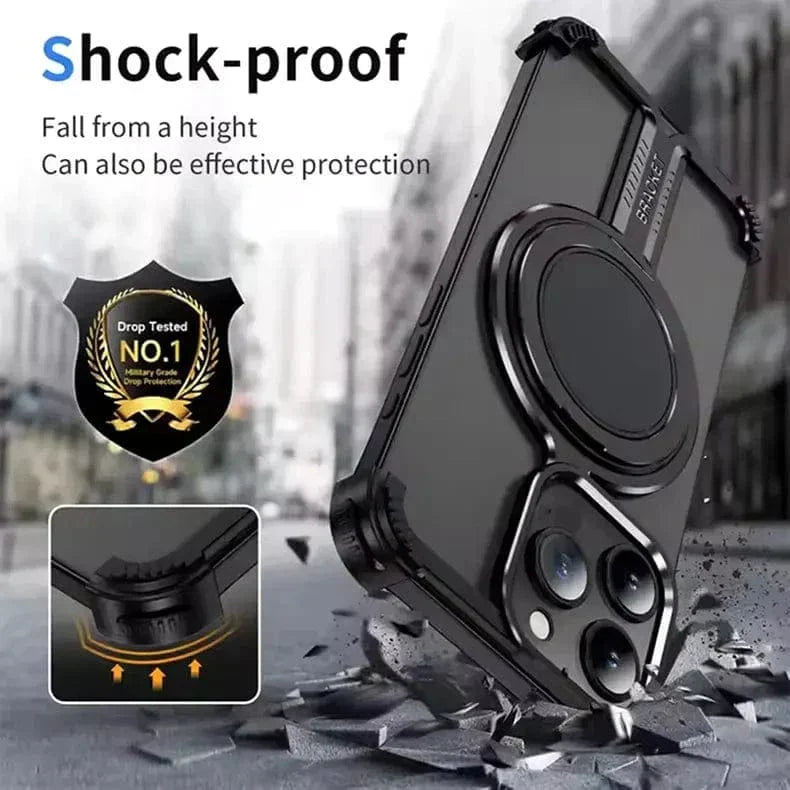 Rimless Magnetic 360 Degree Kickstand Frameless Metal Case for iPhone 16 Pro Cases & Covers