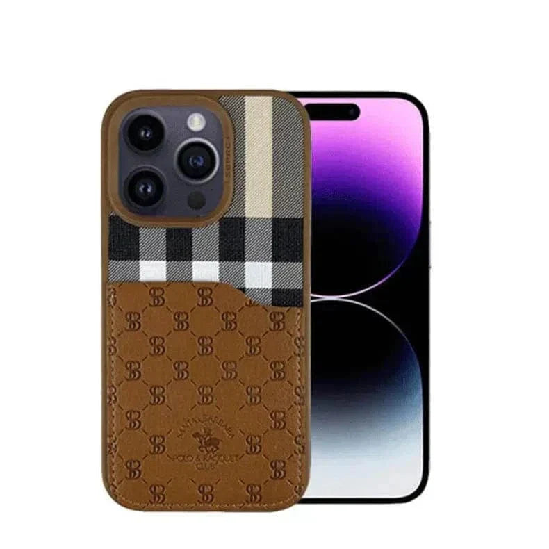Santa Barbara Classic Plaid Series Case for iPhone 14 iPhone 14 / Brown - Ktusu