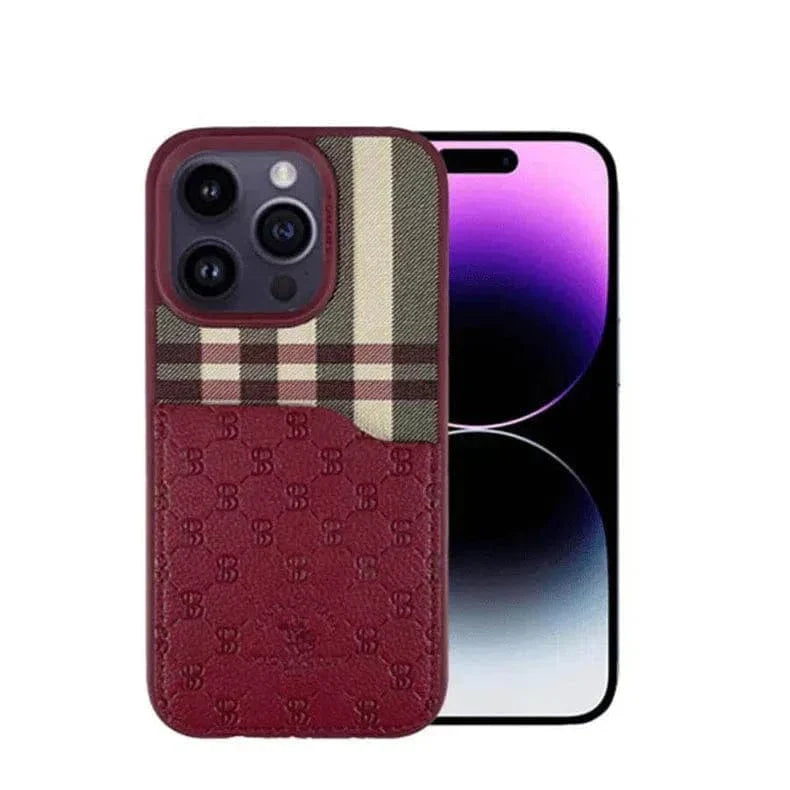 Santa Barbara Classic Plaid Series Case for iPhone 14 iPhone 14 / Red - Ktusu