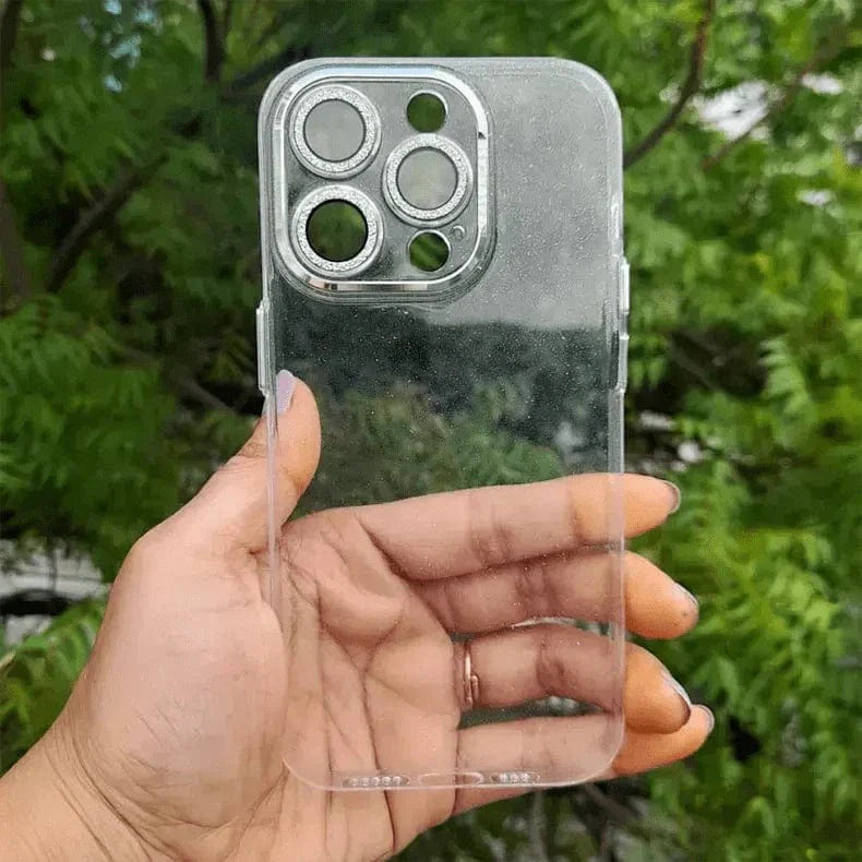 Shiny Glitter Camera Protective Clear Case for iPhone 15 Pro Cases & Covers