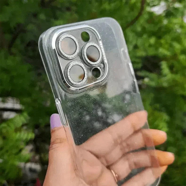 Shiny Glitter Camera Protective Clear Case for iPhone 15 Pro Cases & Covers