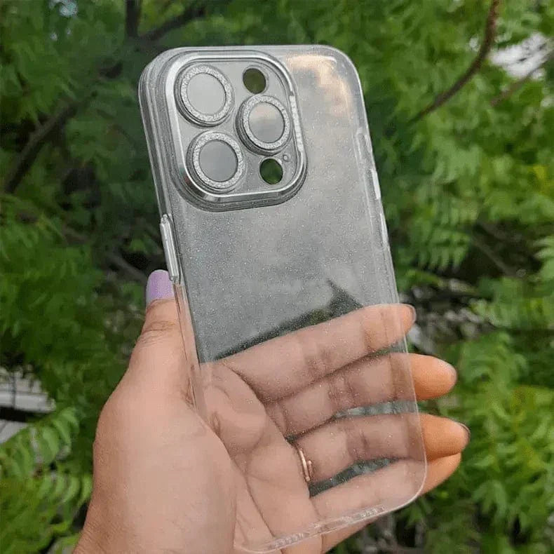 Shiny Glitter Camera Protective Clear Case for iPhone 15 Pro Cases & Covers