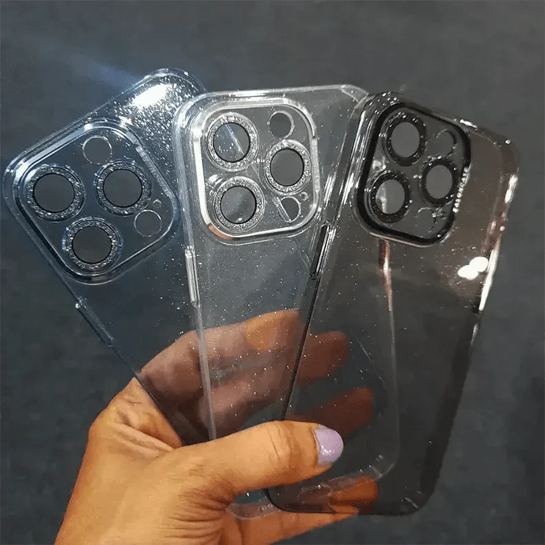 Shiny Glitter Camera Protective Clear Case for iPhone 15 Pro Cases & Covers