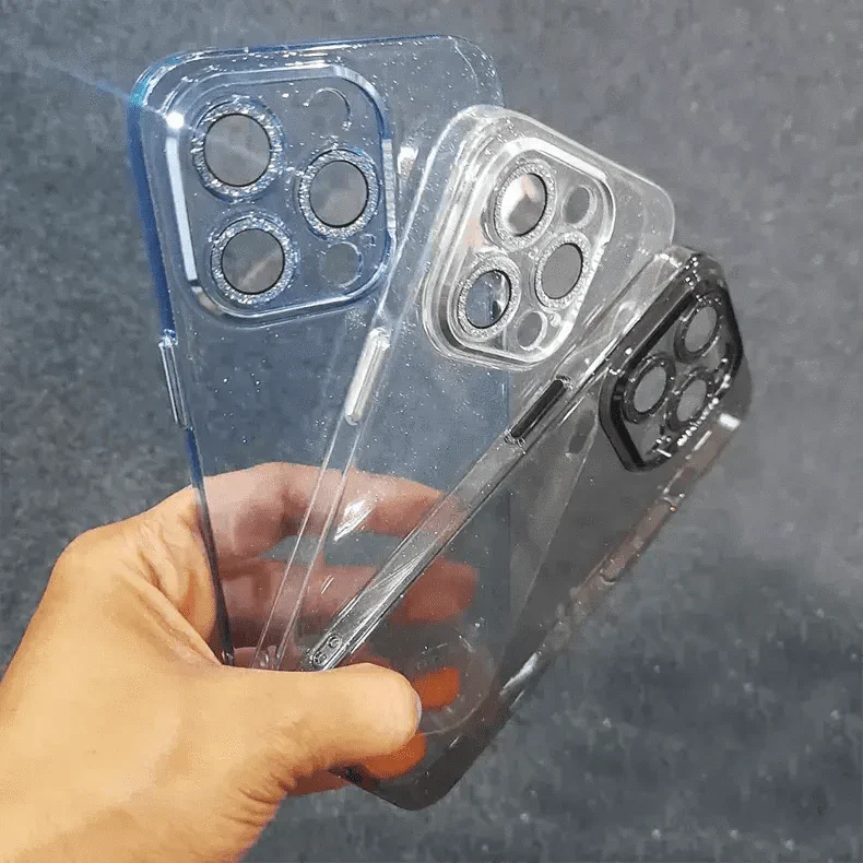 Shiny Glitter Camera Protective Clear Case for iPhone 15 Pro Cases & Covers