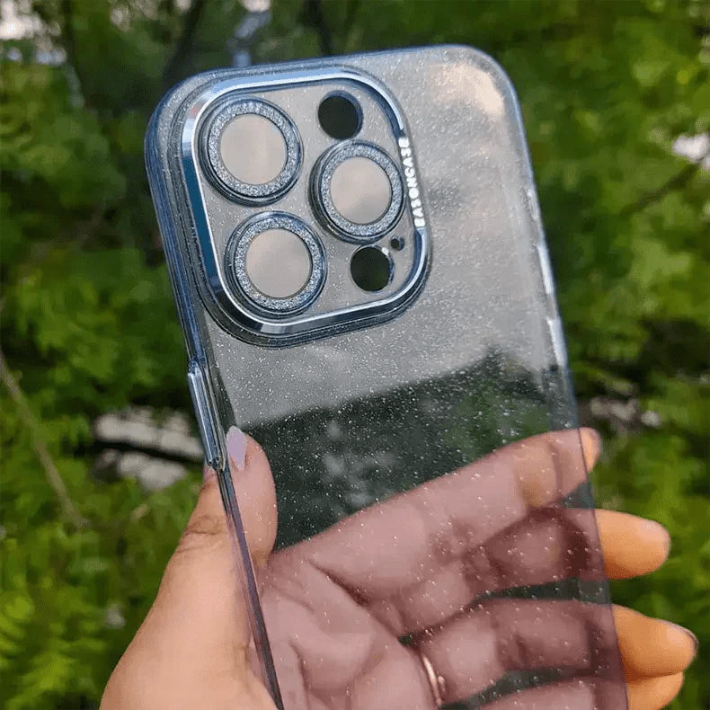 Shiny Glitter Camera Protective Clear Case for iPhone 15 Pro iPhone 15 Pro Sierra Blue Cases & Covers