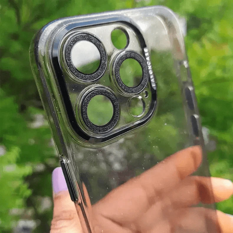 Shiny Glitter Camera Protective Clear Case for iPhone 15 Pro iPhone 15 Pro Smoke Cases & Covers